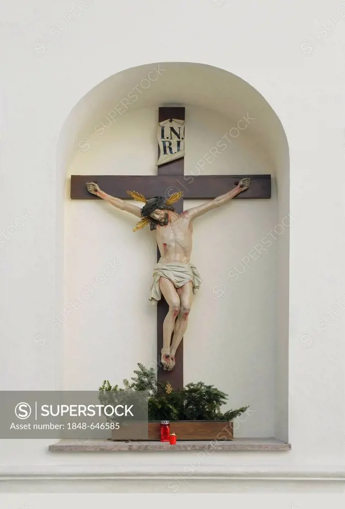 Crucifix in a niche
