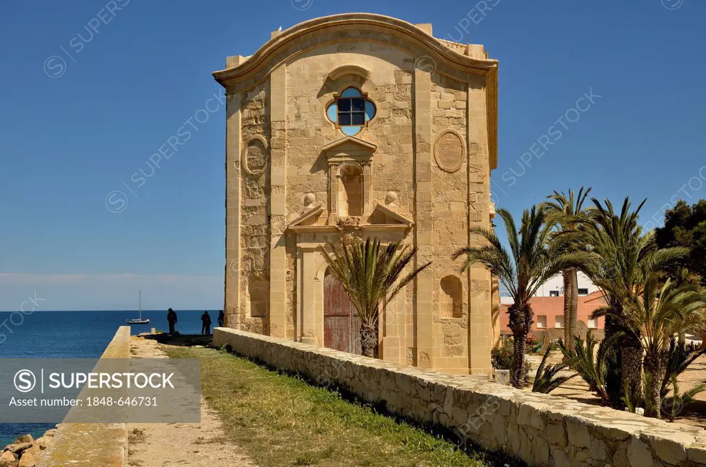Church Iglesia de San Pedro, Island of Tabarca, Isla de Tabarca, Alicante province, Costa Blanca, Spain, Europe