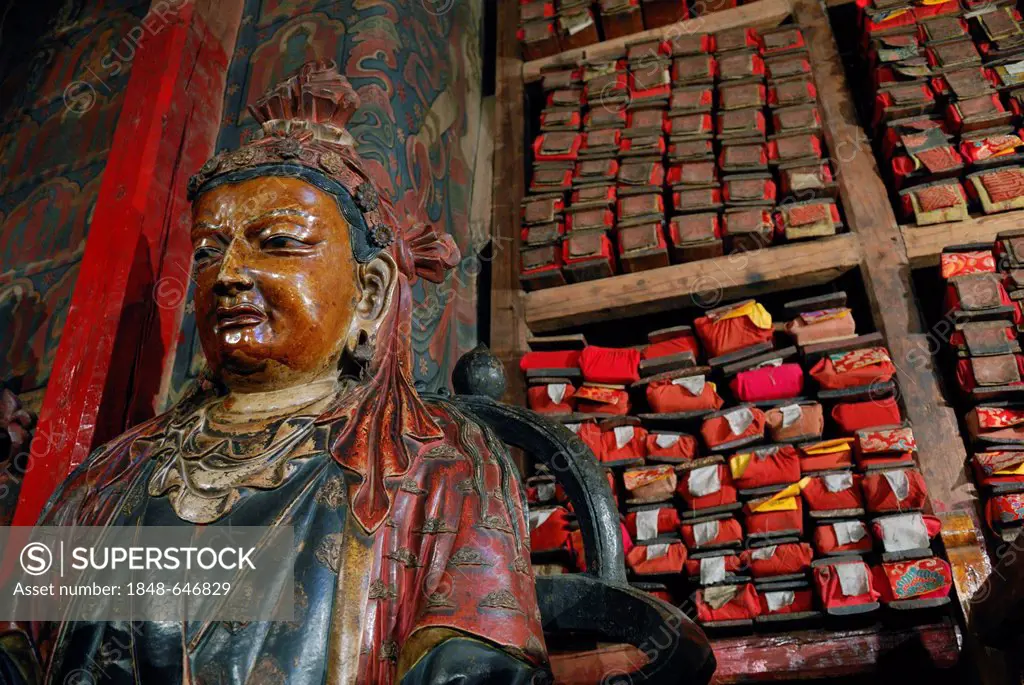 Statue in Paelkhor Monastery, Pelkhor Choede, Gyantse, Tibet, China, Asia