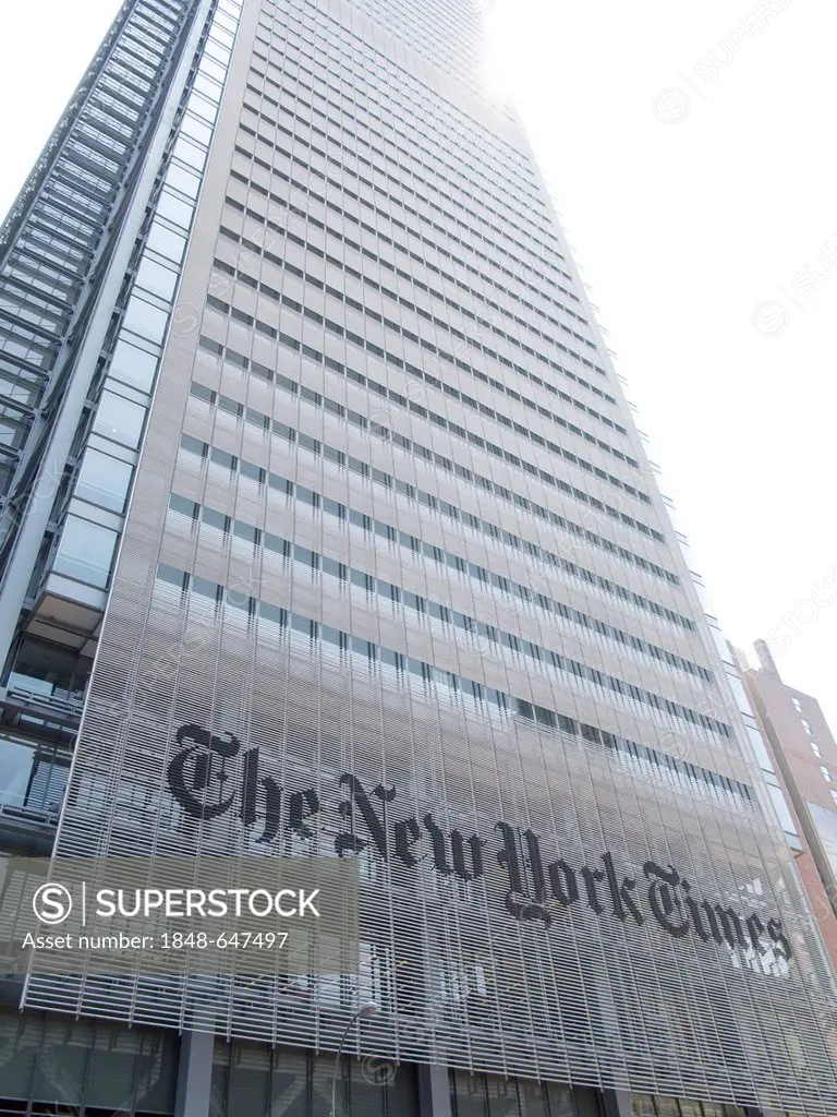 The New York Times, lettering on the New York Times building, Manhattan, New York City, USA, North America, America