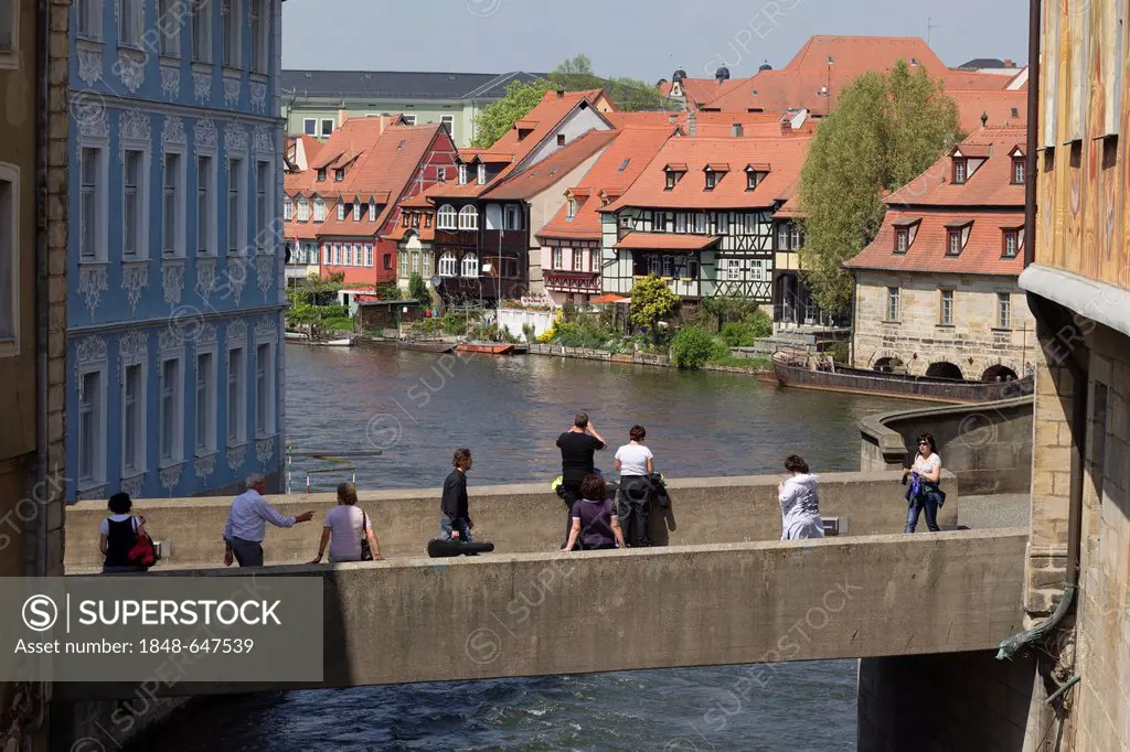 Bamberg's Little Venice, banks of the Main river, Bamberg, Upper Franconia, Bavaria, Germany, Europe