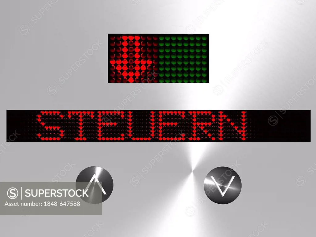Display showing Steuern or taxes