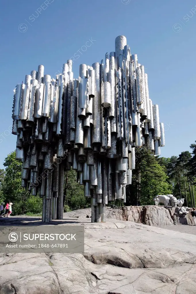 Passio Musicae by Eila Hiltunen and Jean Sibelius monument, Helsinki, Finland, Europe