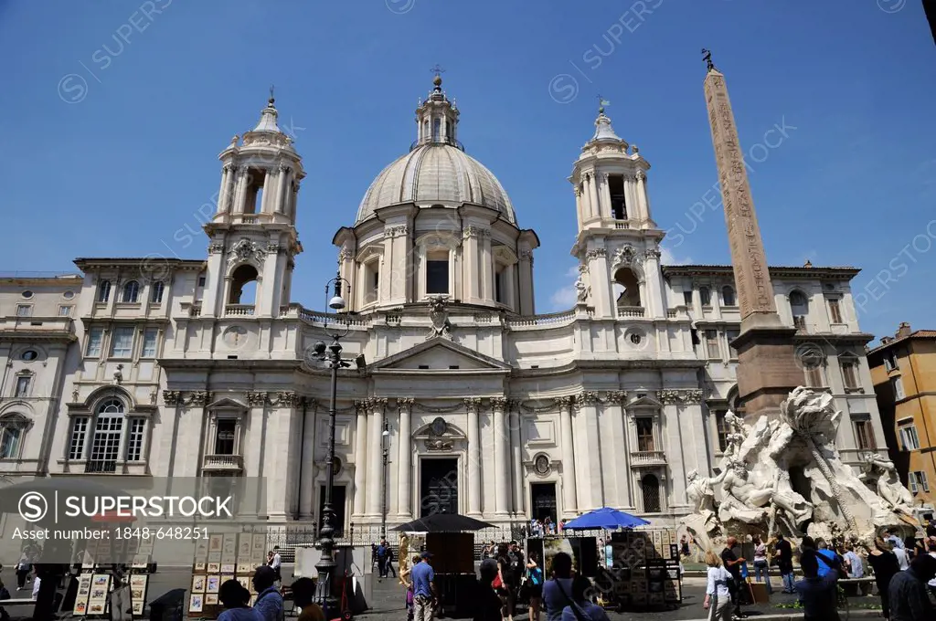 Church of Sant Agnese in Agone, Piazza Navona, Rome, Italy, Europe