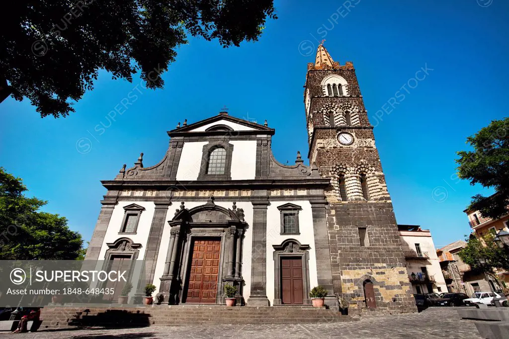 Bell tower, Church of San Martino, Randazzo, Etna, Sicily, Italy, Europe