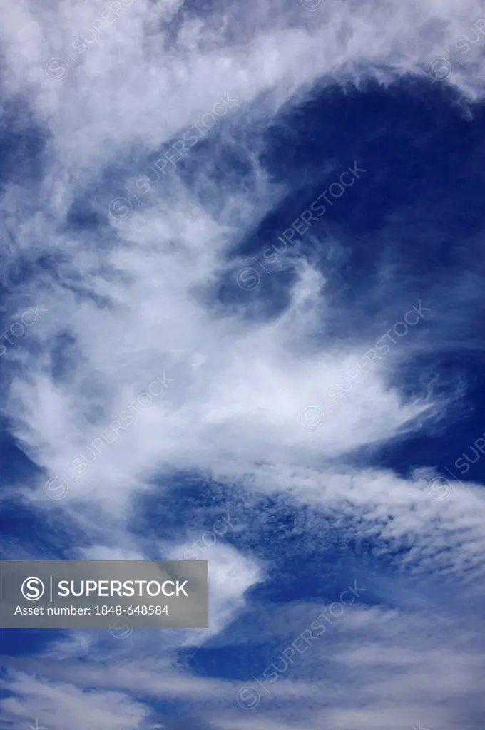 Cirrocumulus clouds in the sky, Middle Franconia, Bavaria, Germany, Europe