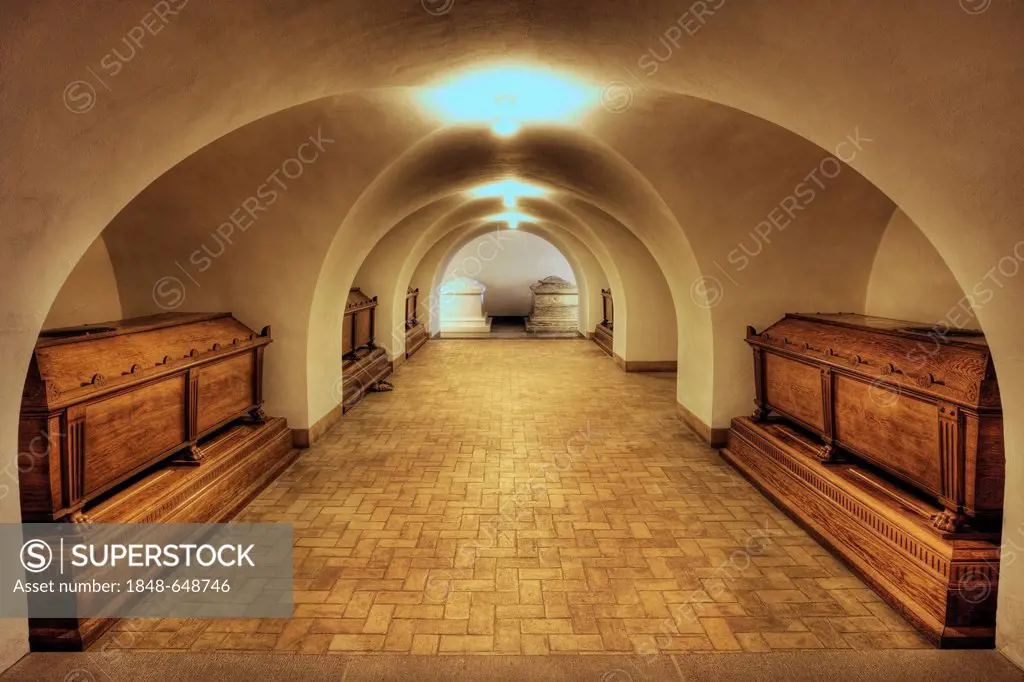 The burial vault, Roskilde Cathedral, Roskilde, Denmark, Europe