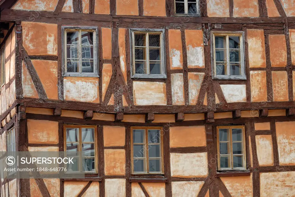 Historic half-timbered house, detail, Eppingen, Baden-Wuerttemberg, Germany, Europe