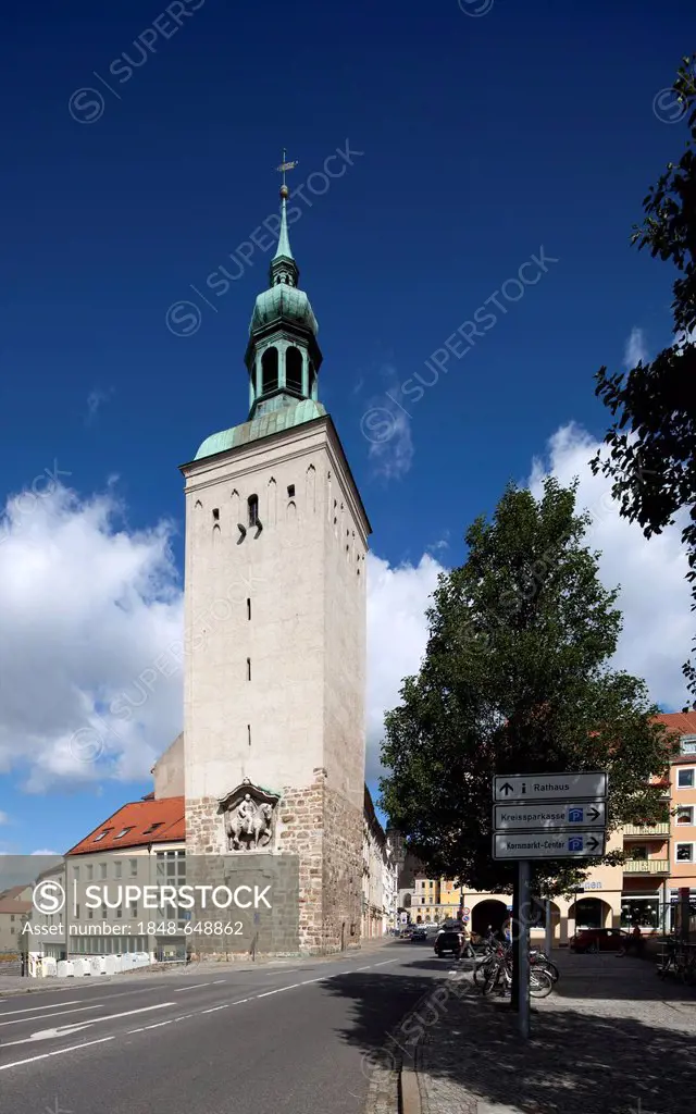 Lauenturm tower, Bautzen, Budysin, Lusatia, Upper Lusatia, Saxony, Germany, Europe, PublicGround