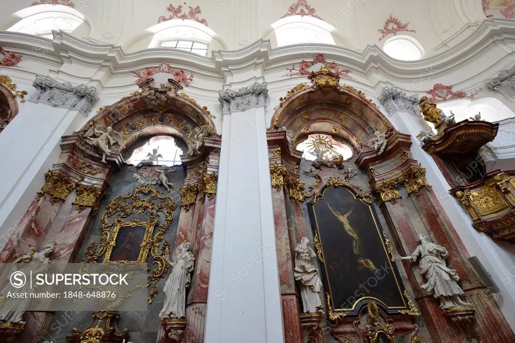 Side altar made of stucco marble by Kremser-Schmidt, regarded as splendid achievement of the Rococo, Minoritenkirche church, also known as Landhauskir...