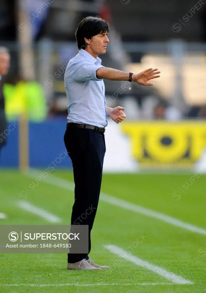 Joachim Loew, German national coach, pre-season game for the UEFA European Football Championship 2012, Switzerland vs Germany 5-3, St. Jakob Park stad...