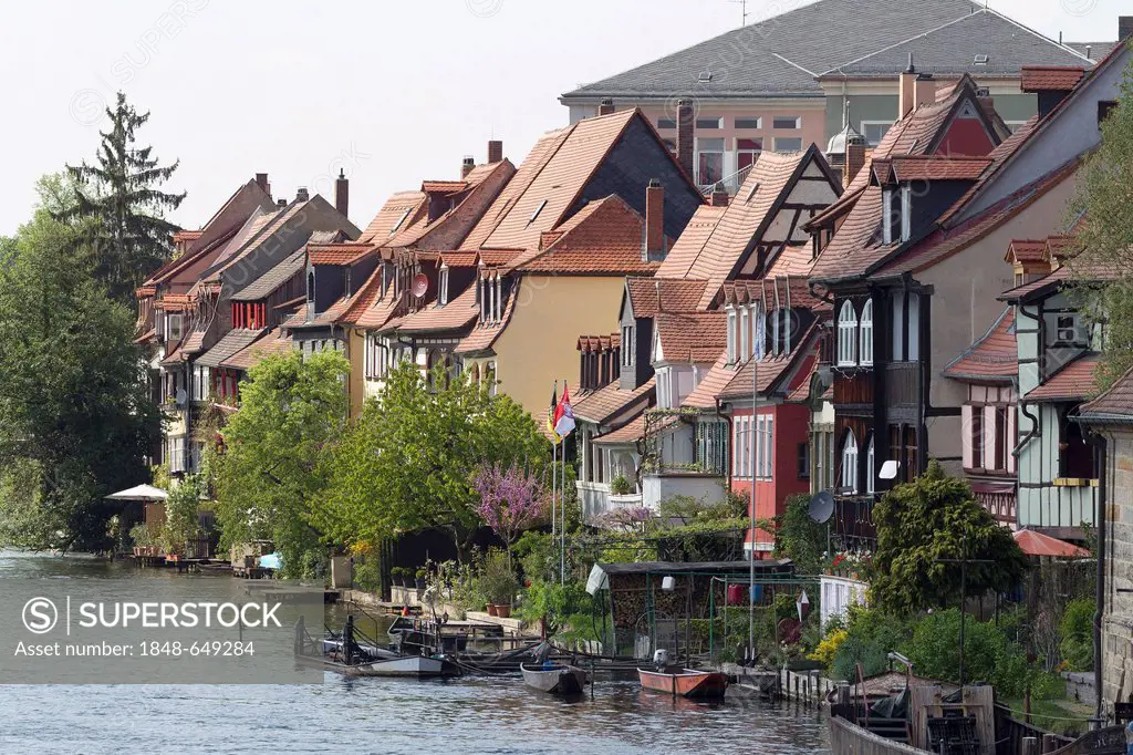 Bamberg's Little Venice, Main river, Bamberg, Upper Franconia, Bavaria, Germany, Europe