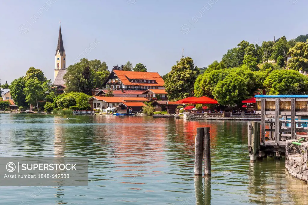 Schliersee Lake and the community of Schliersee, Alps, Bavaria, Germany, Europe