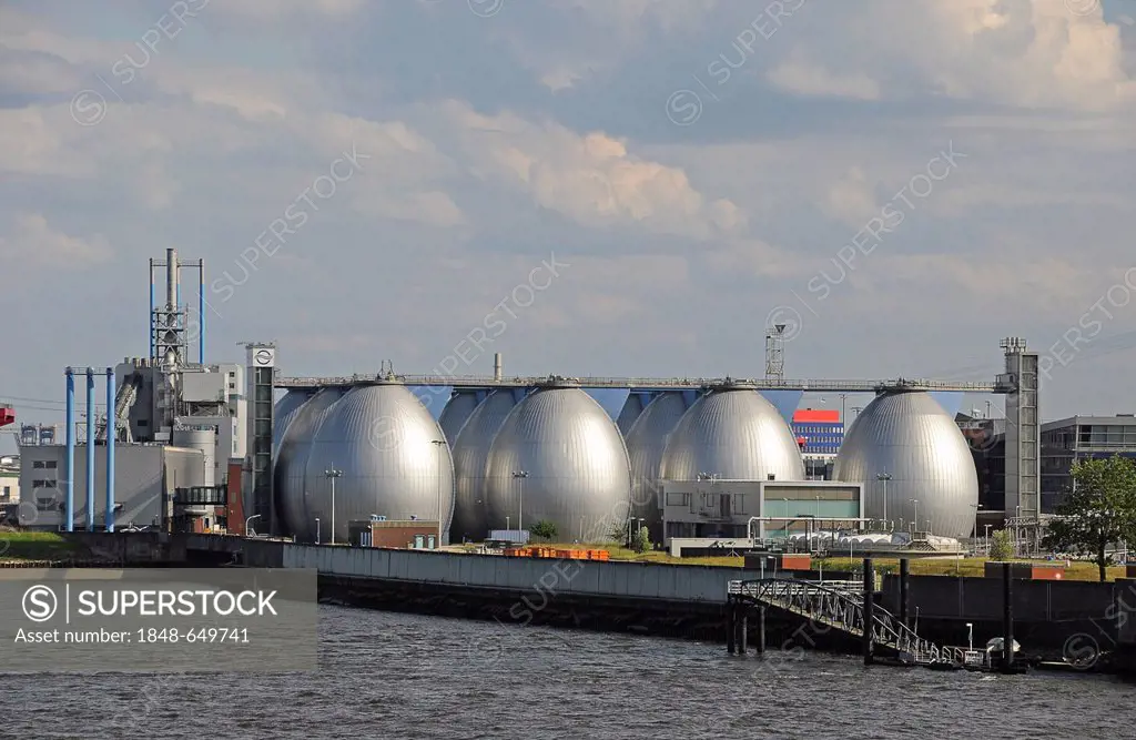 Sewage treatment plant, Koehlbrandhoeft, Hamburg, Germany, Europe