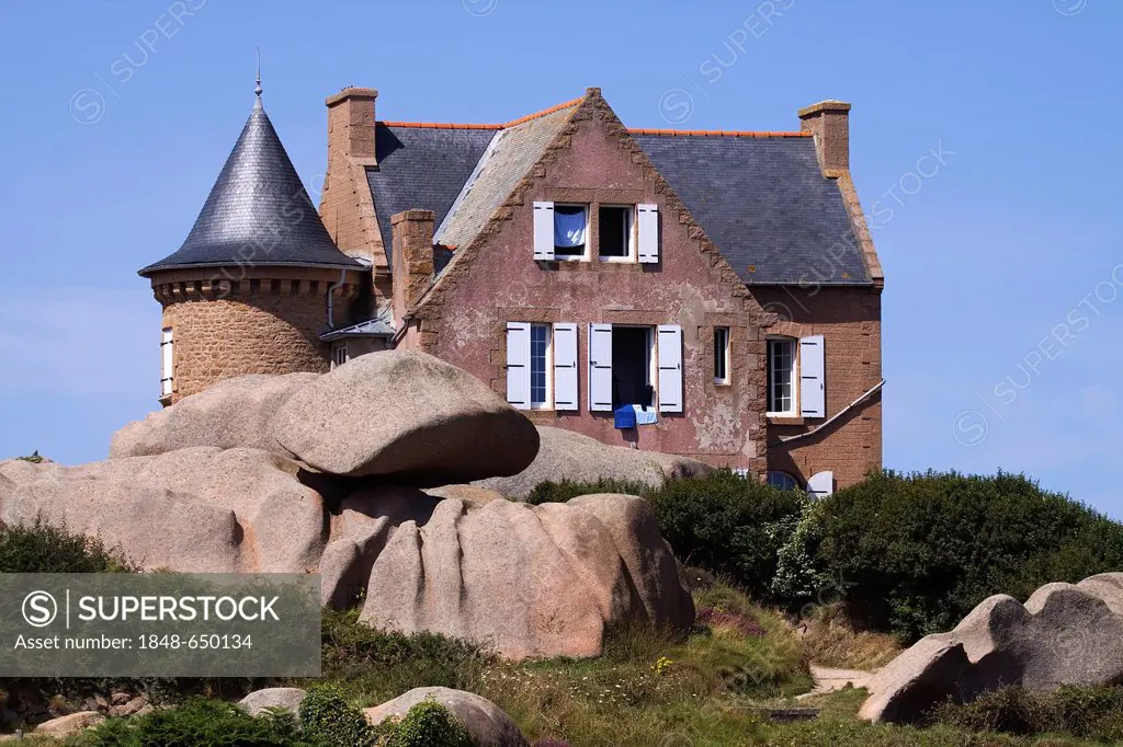 Rear view of the Maison Gustave Eiffel, Cotes d'Armor, Brittany, France, Europe