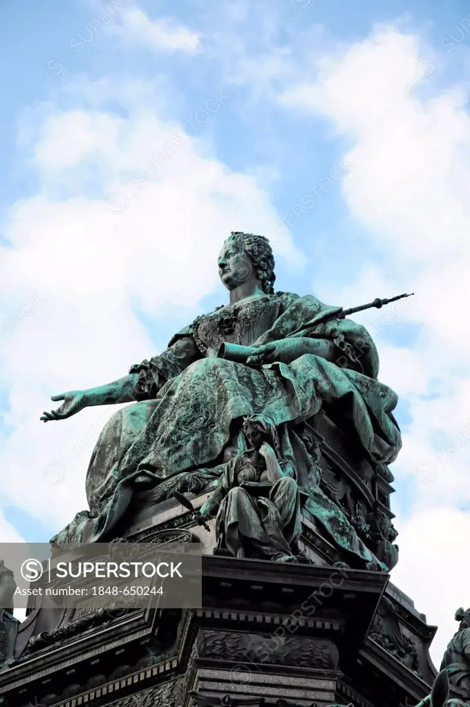 Empress Maria Theresa, 1717-1780, detail view of the monument, Vienna, Austria, Europe