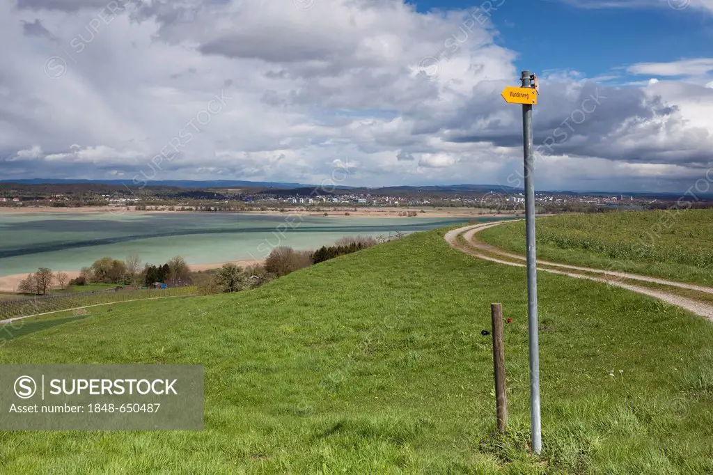 Signpost, cultivated landscape near Ermatingen on Lake Constance, Switzerland, Europe, PublicGround