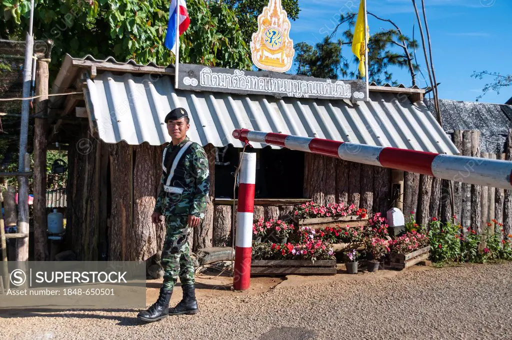 Police officer, police control, police control point, Northern Thailand, Thailand, Asia