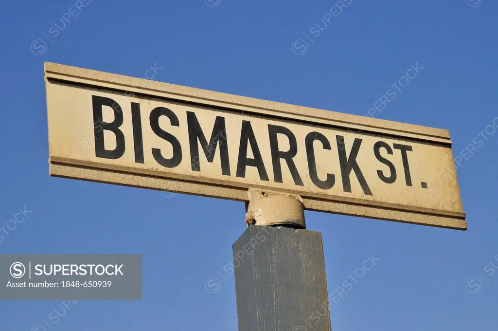 Bismarck street sign, Swakopmund, Namibia, Africa
