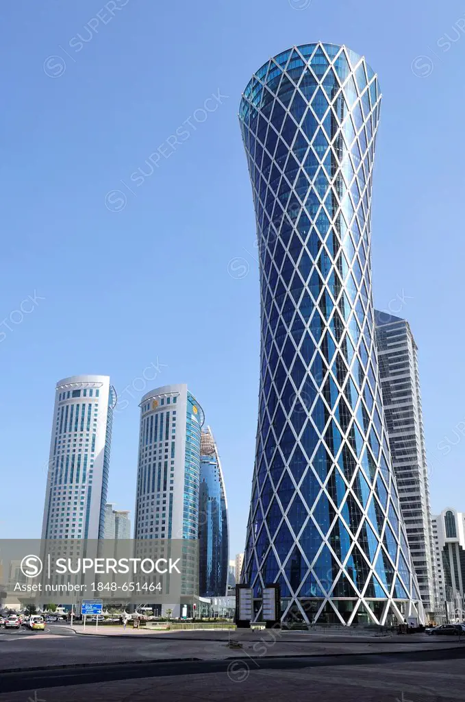 Tornado Tower, Majlis Al Taawon Street, Doha, Qatar, Arabian Peninsula, Persian Gulf, Middle East, Asia