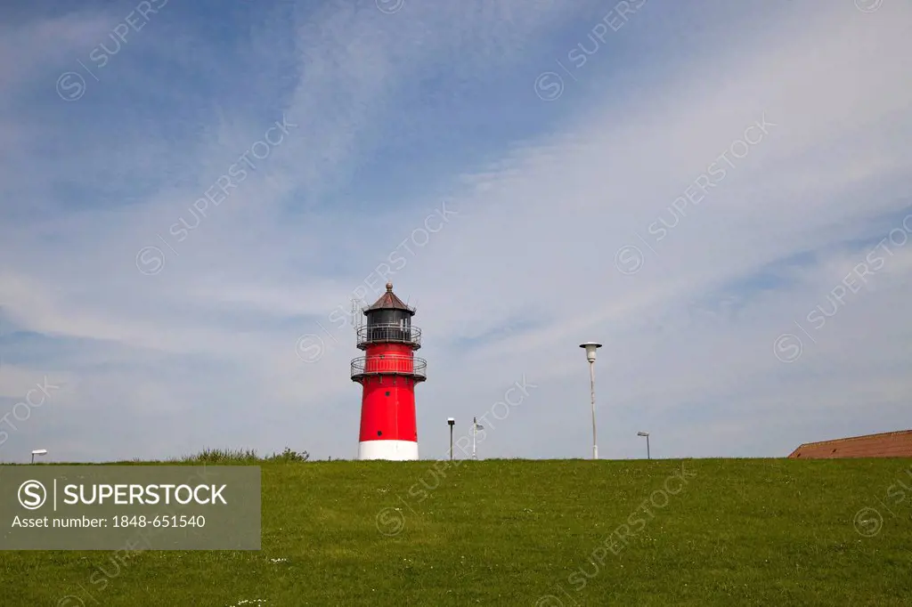 Lighthouse in Buesum, Dithmarschen district, Schleswig-Holstein, Germany, Europe