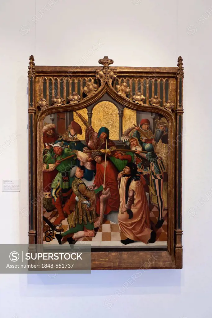 Painting of Christ crowned with thorns, 1500, weapons and art museum in the Veste Coburg castle, Coburg, Upper Franconia, Franconia, Bavaria, Germany,...