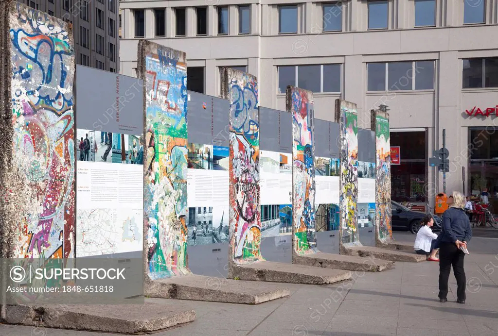 Sections of Berlin Wall on Potsdamer Platz, Berlin, Germany, Europe