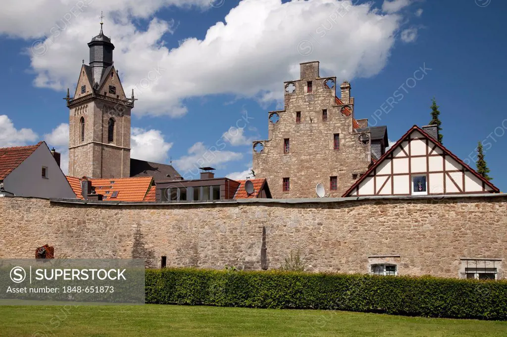 The historic Old Town with the Gothic parish church of St. Kilian, Korbach, Waldeck-Frankenberg district, Hesse, Germany, Europe, PublicGround
