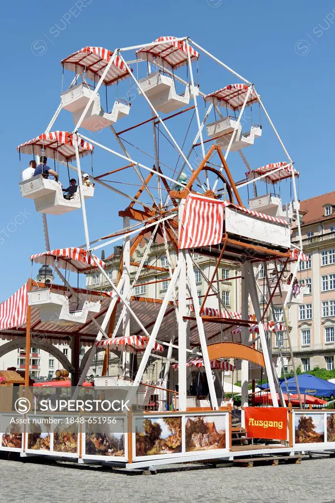 Ferris wheel, Altmarkt square, Dresden, Saxony, Germany, Europe