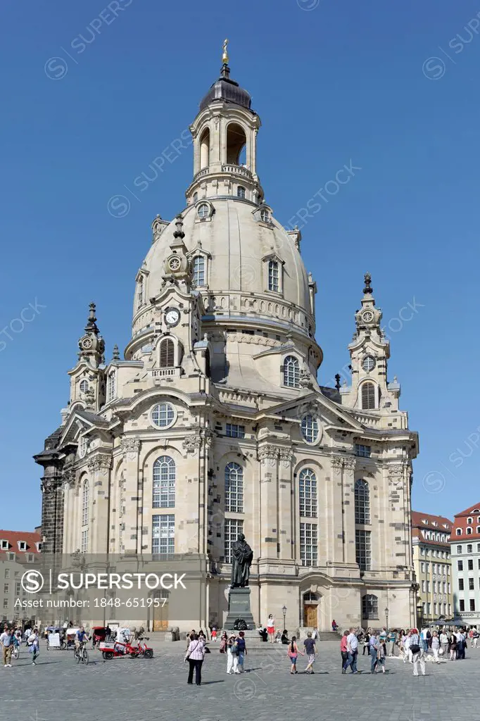 Frauenkirche, Church of Our Lady, Dresden, Florence of the Elbe, Saxony, Germany, Europe