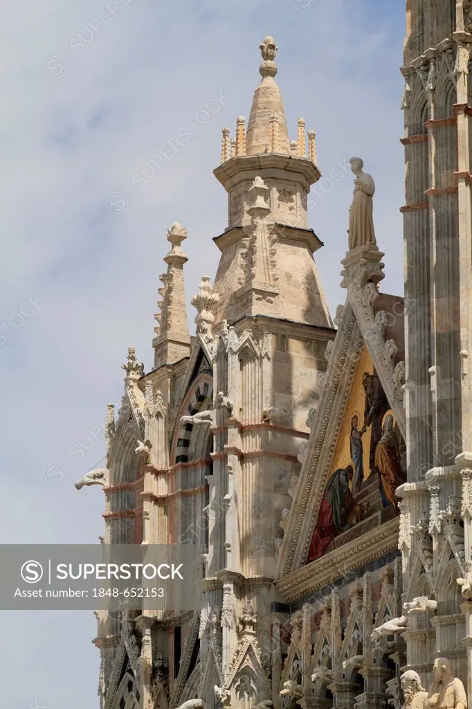 Main facade by Giovanni Pisano, Siena Cathedral, Cathedral of Santa Maria Assunta, Siena, Tuscany, Italy, Europe