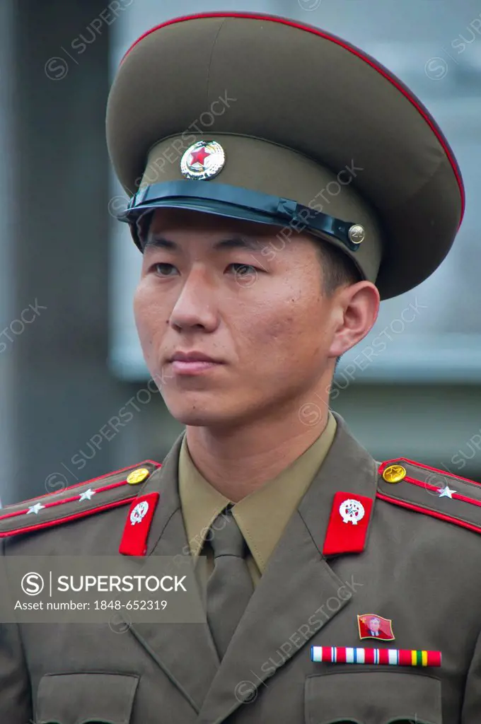 Border guard in Panmunjeom, on the border between North Korea and South Korea, Asia