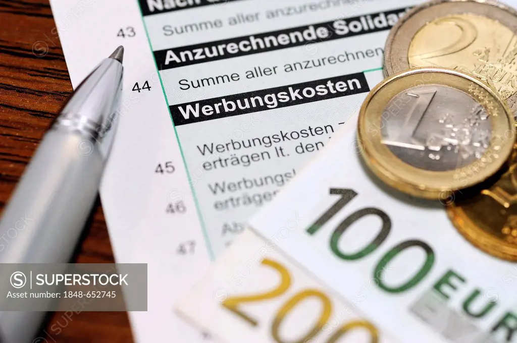 Werbungskosten, expenses on a German tax return