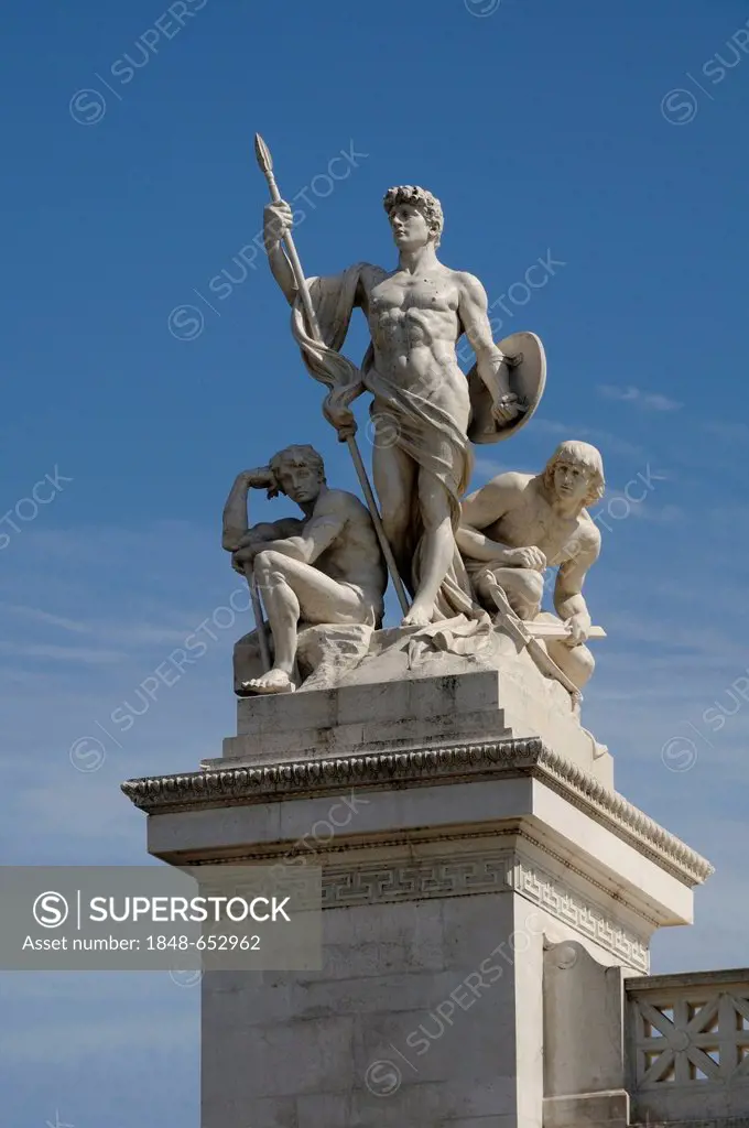 Monument to Vittorio Emanuele II, detail, Piazza Venezia, Rome, Italy, Europe