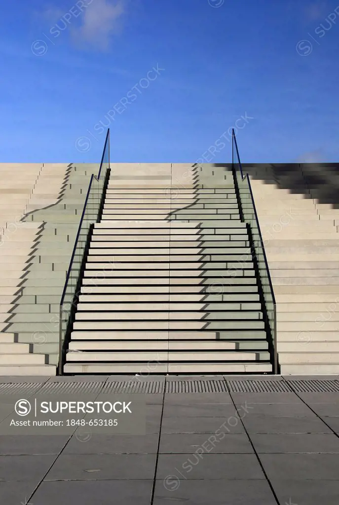Stairs, Medienhafen district, Duesseldorf, North Rhine-Westphalia, Germany, Europe