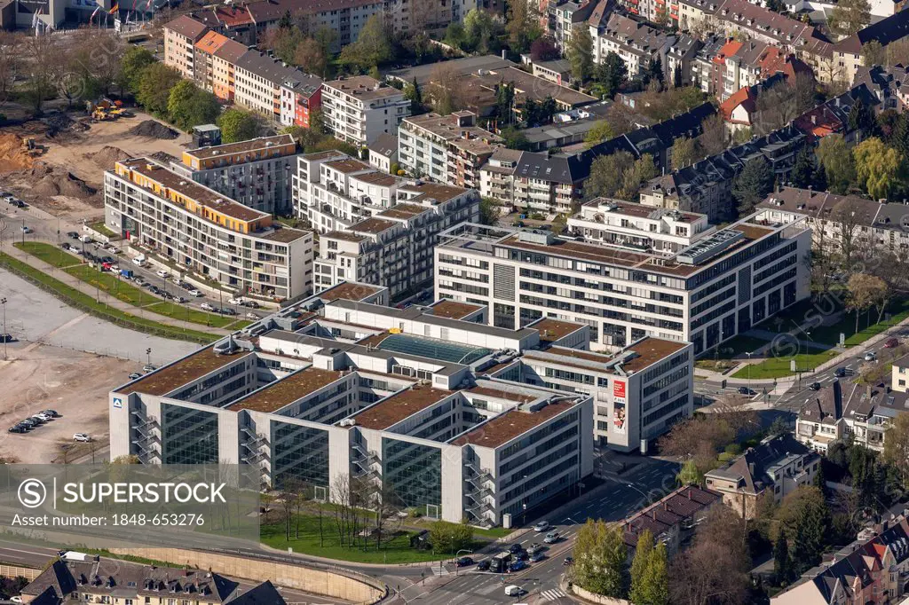 Aerial view, Hochtief headquarters, Essen, Ruhr area, North Rhine-Westphalia, Germany, Europe