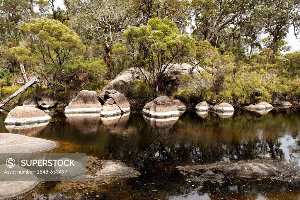 Granite stone boulders on Franklin River, Walpole, Western Australia