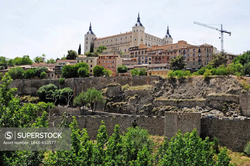 Alcazar, Castillo, Castle, Toledo, Castile-La Mancha, Spain, Europe, PublicGround