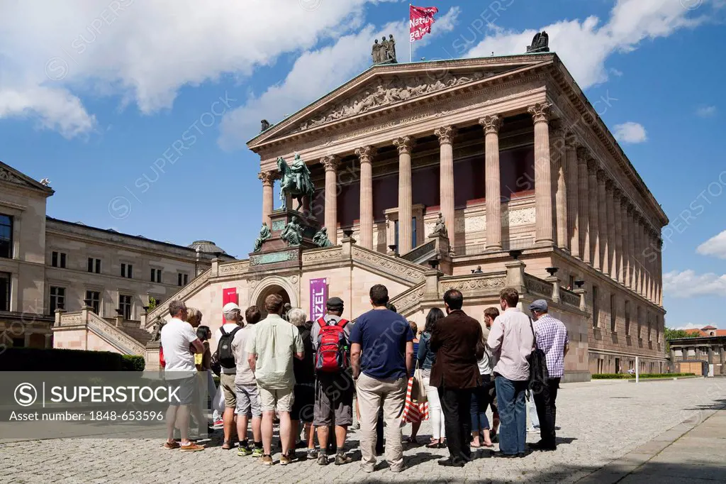 Tourists in front of Alte Nationalgalerie, Old National Gallery, Museum Island, Mitte district, Berlin, Germany, Europe