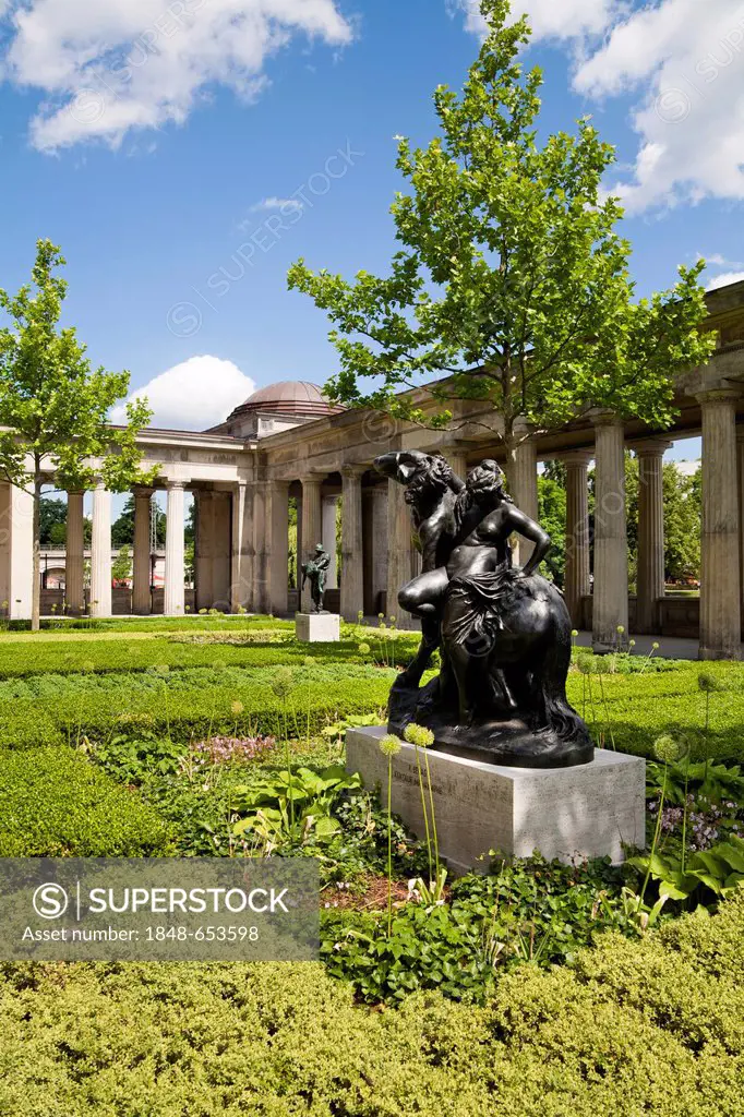 Sculpture, Centaur with nymph by R. Begas, colonnades of Museum Island, Mitte district, Berlin, Germany, Europe