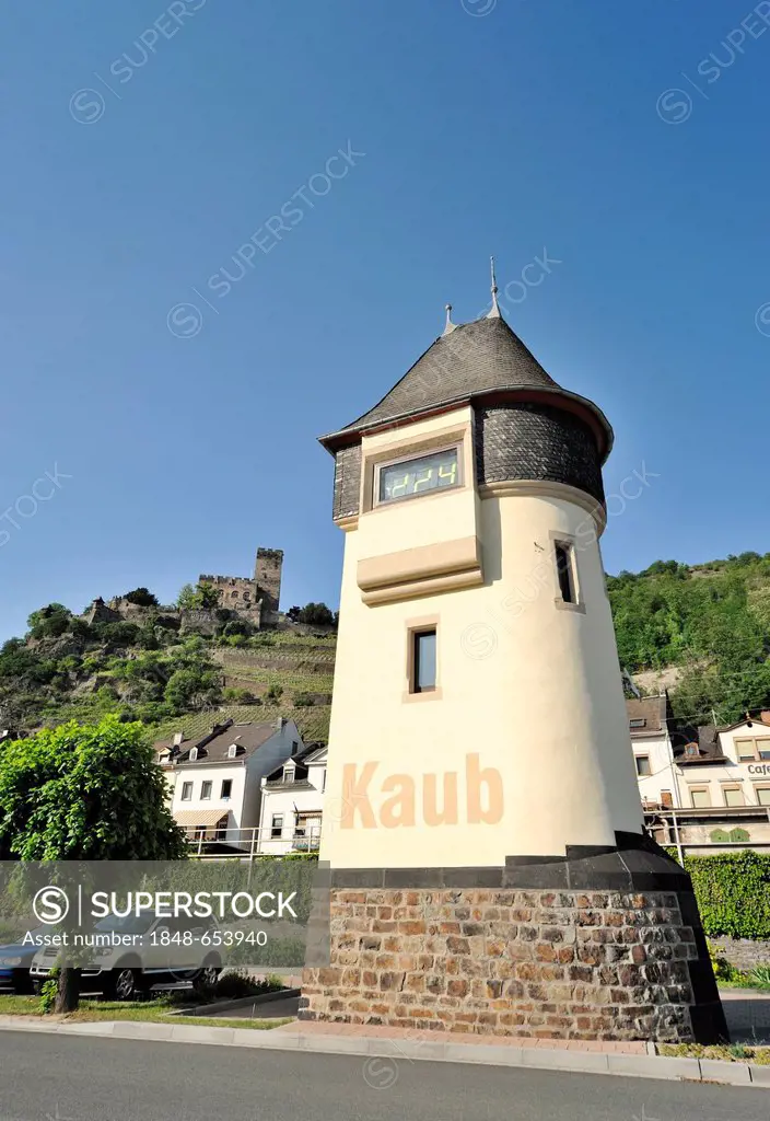 Tower, Kaub, Upper Middle Rhine Valley, a UNESCO World Heritage Site, Rhineland-Palatinate, Germany, Europe