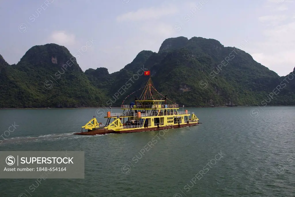 Car ferry in Halong Bay, Vietnam, Asia