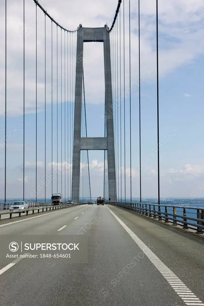 Storebæltsforbindelsen or Great Belt Bridge, South Denmark, Denmark, Europe