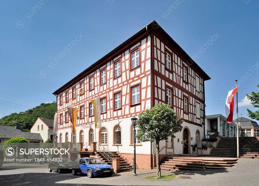 Town hall, Lorch, Upper Middle Rhine Valley, a Unesco World Heritage Site, Hesse, Germany, Europe