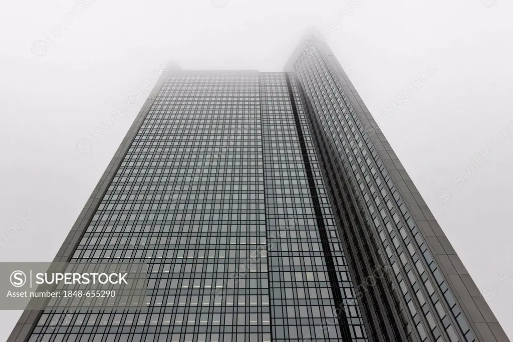Deka Bank headquarters in the fog, Frankfurt am Main, Hesse, Germany, Europe