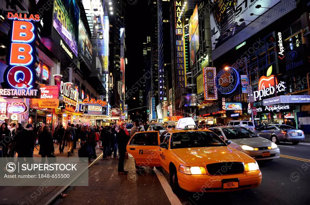 42nd Street, Times Square at night, Midtown Manhattan, New York City, New York, USA, North America