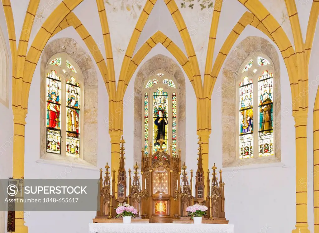 Neo-Gothic altar, Church of St. Giles, Raach, Bucklige Welt, Lower Austria, Austria, Europe