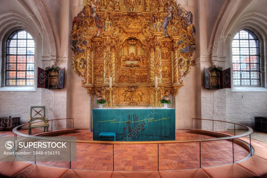 The altar in Sct. Olai Domkirke cathedral, Helsingør, Elsinore, Denmark, Europe
