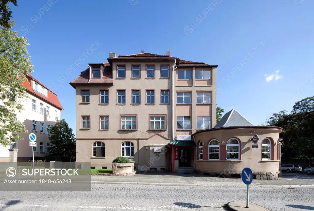 Residential and commercial building, Taucherstrasse street, Bautzen, Budysin, Upper Lusatia, Lusatia, Saxony, Germany, Europe, PublicGround