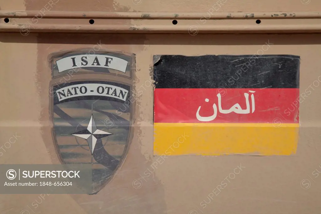 Afghanistan war, markings on a military vehicle of the Bundeswehr, German Army, Mazar-e Sharif, Balch, Afghanistan, Asia